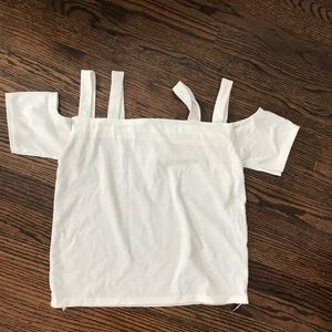 Off the shoulder white top